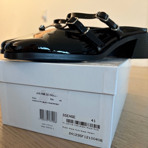 JUSTINE CLENQUET Black Andie Patent Mules - Size 41 - Picture 6 of 6